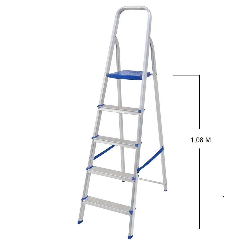 Escada de Alumínio Mor 5 Degraus 1,08M - 005103