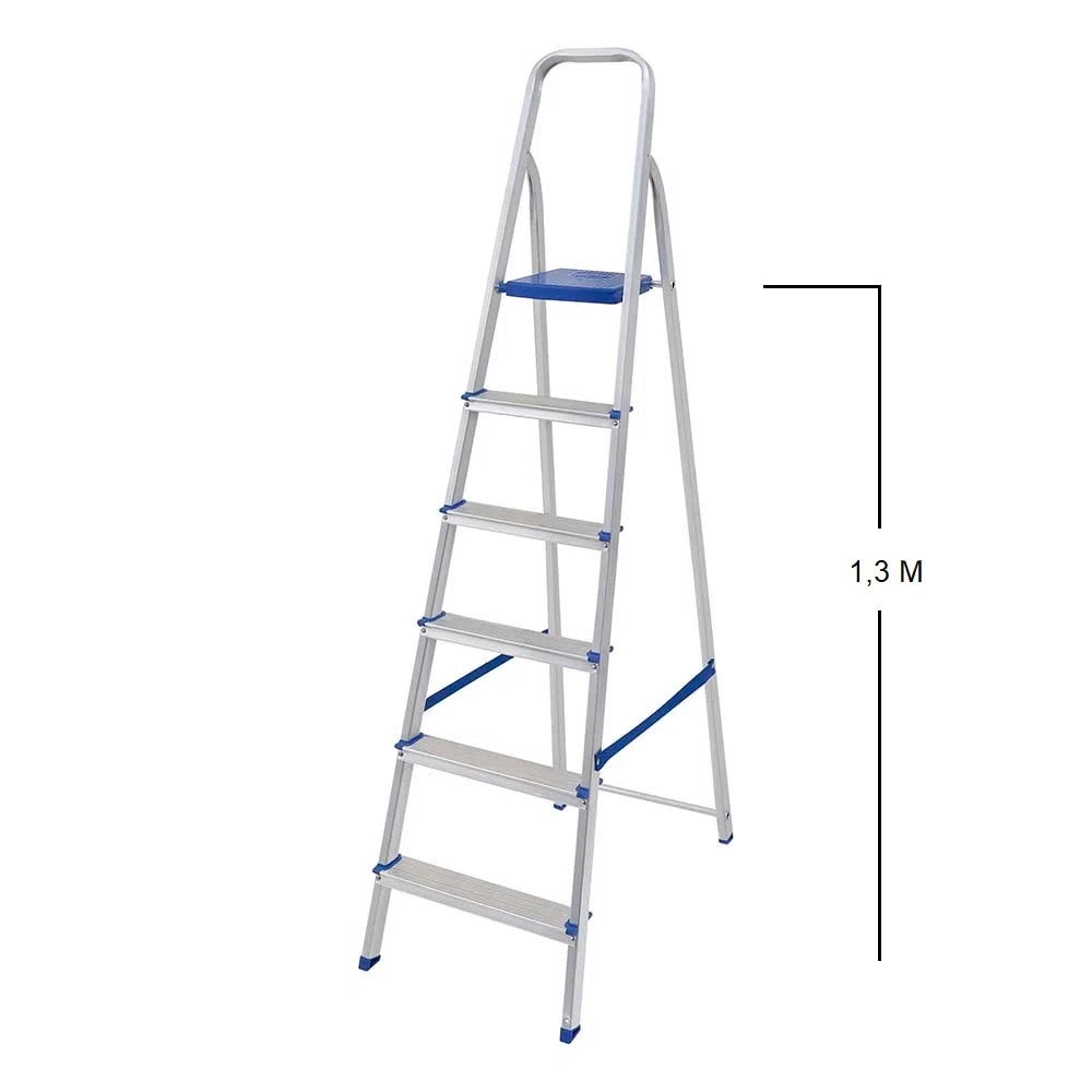 Escada de Alumínio Mor 6 Degraus 1,30M - 005104