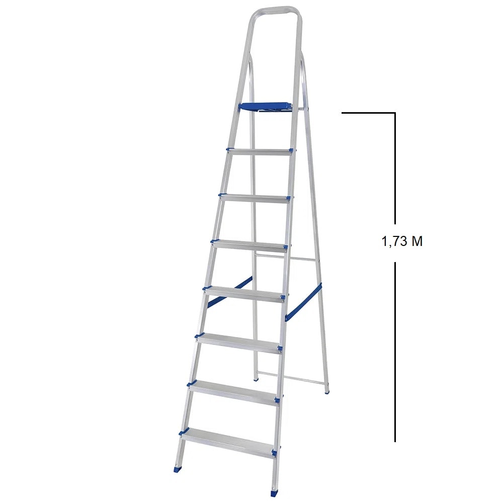 Escada de Alumínio Mor 8 Degraus 1,73M - 005106