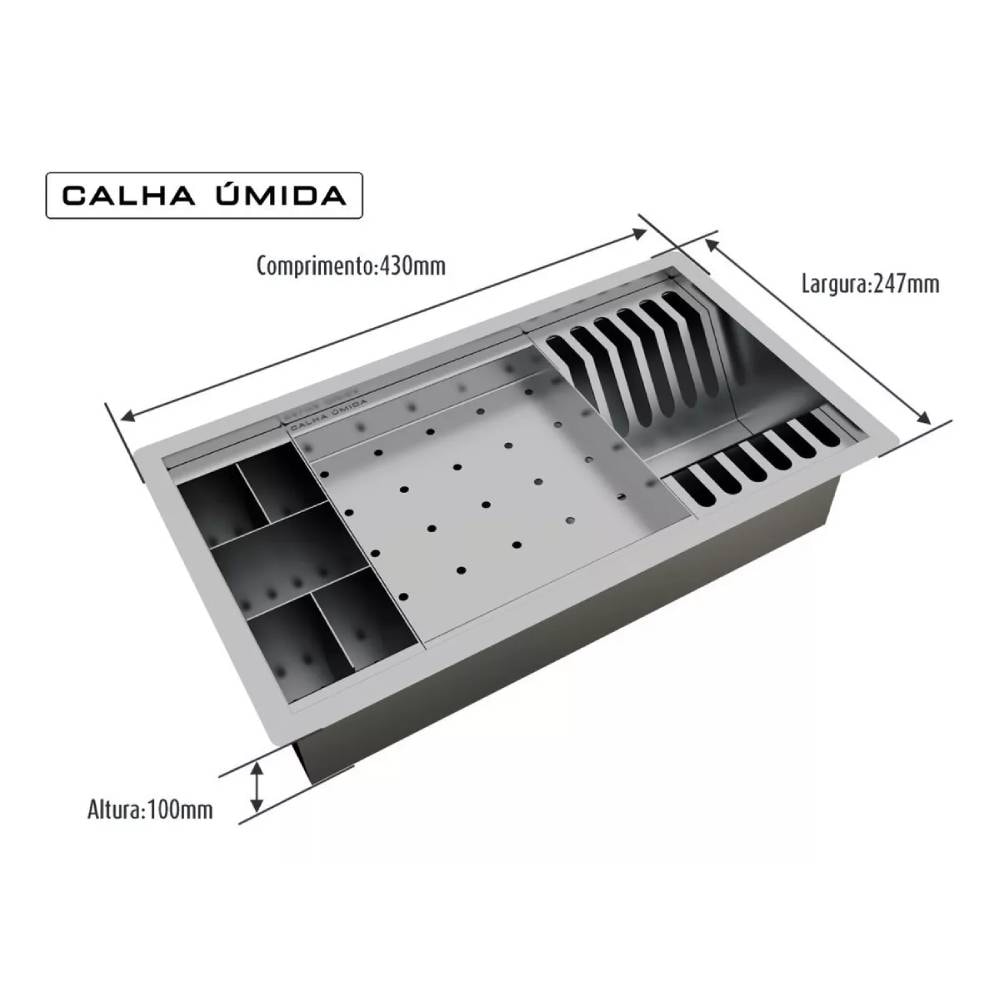 Escorredor Calha Úmida Basic 3 Módulos Scoth Brite - 3785