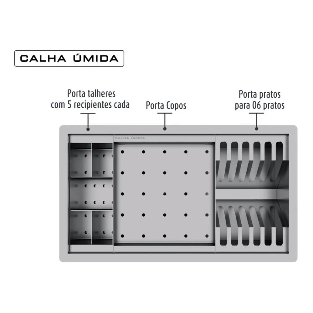 Escorredor Calha Úmida Basic 3 Módulos Scoth Brite - 3785