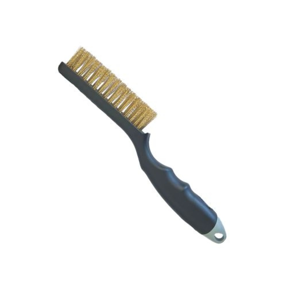 Escova de Aço 4 Fileiras com Cabo de Plástico Compel - 02024