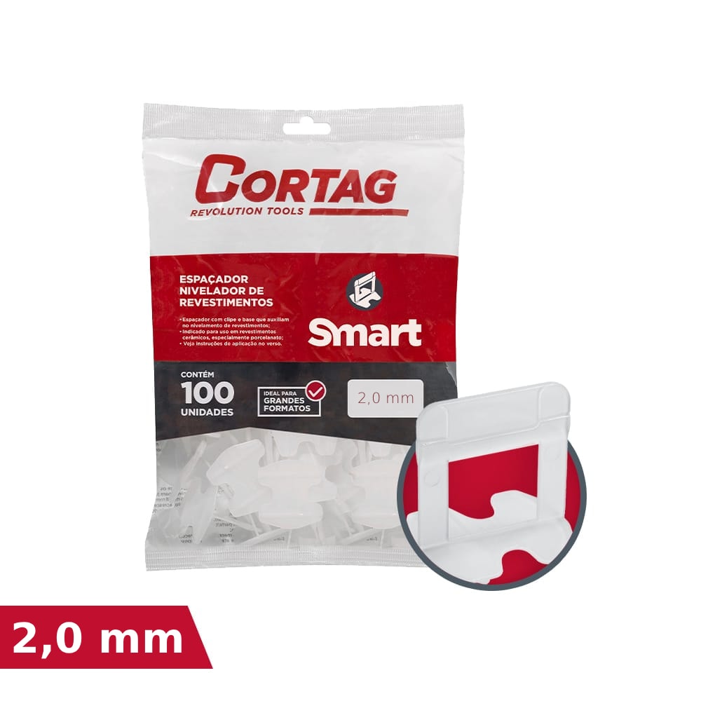 Espaçador de Nivel Smart Cortag 2,0mm Pacote Com 100 Peças - 62107