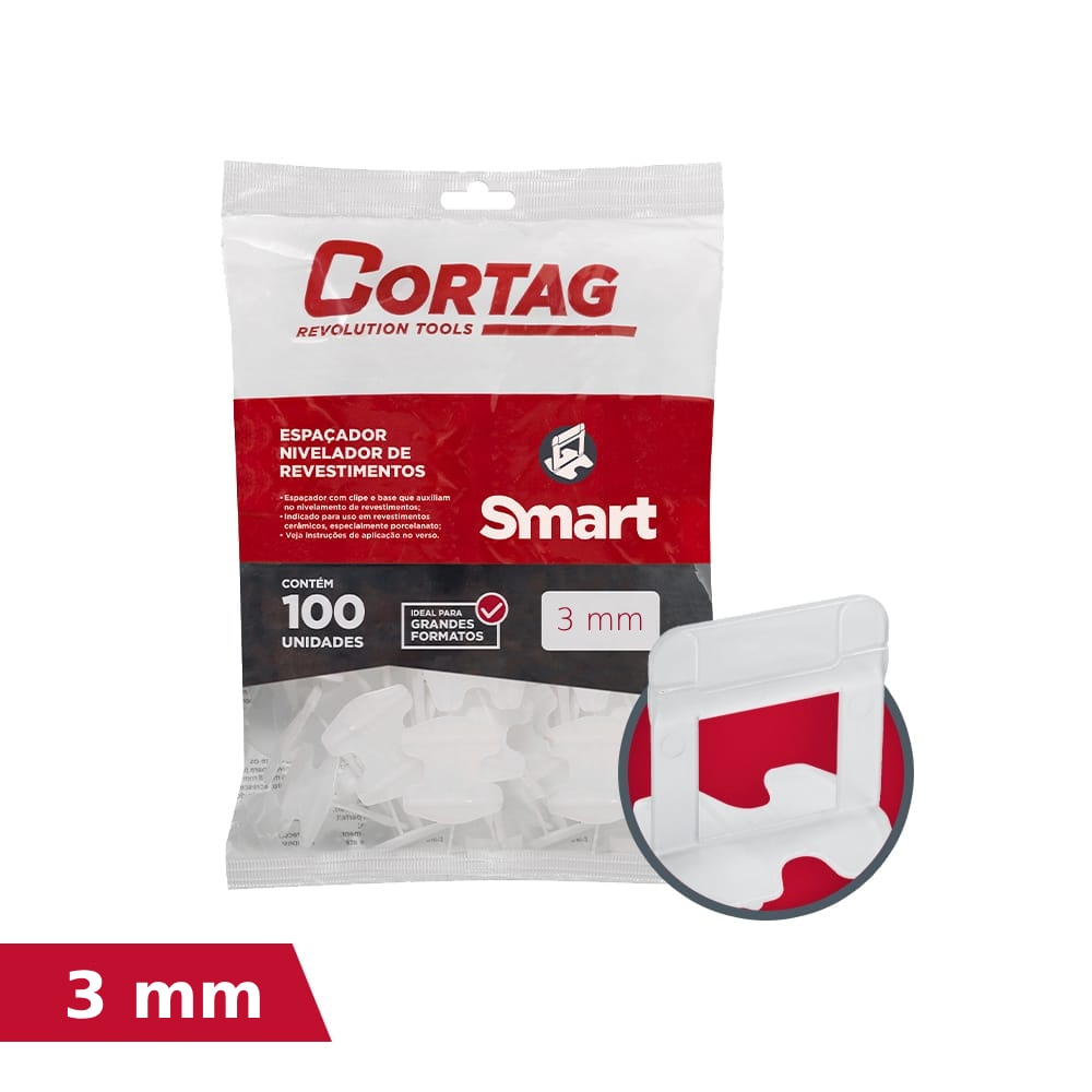 Espaçador de Nivel Smart Cortag 3,0mm Pacote Com 100 Peças - 62108