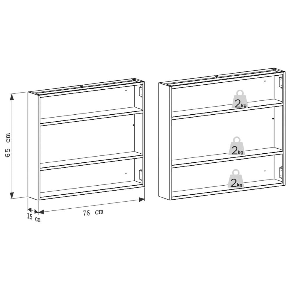 Espelheira para Banheiro 2 Portas em Aço 800 Cozimax Branco - 103852