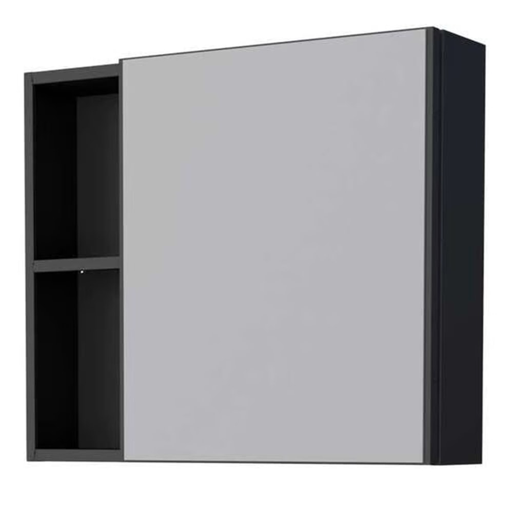 Espelheira para Banheiro em Aço Cozimax Ameixa 60 Preta - 101219