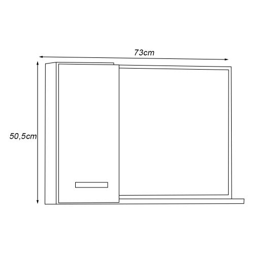 Espelheira para Banheiro em Aço Cozimax Damasco 54cm Branco - 100224