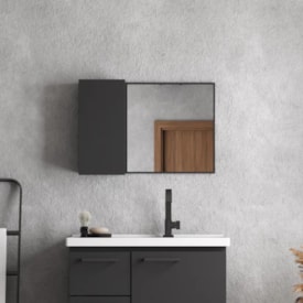 Espelheira para Banheiro em Aço Cozimax Preto - P102891