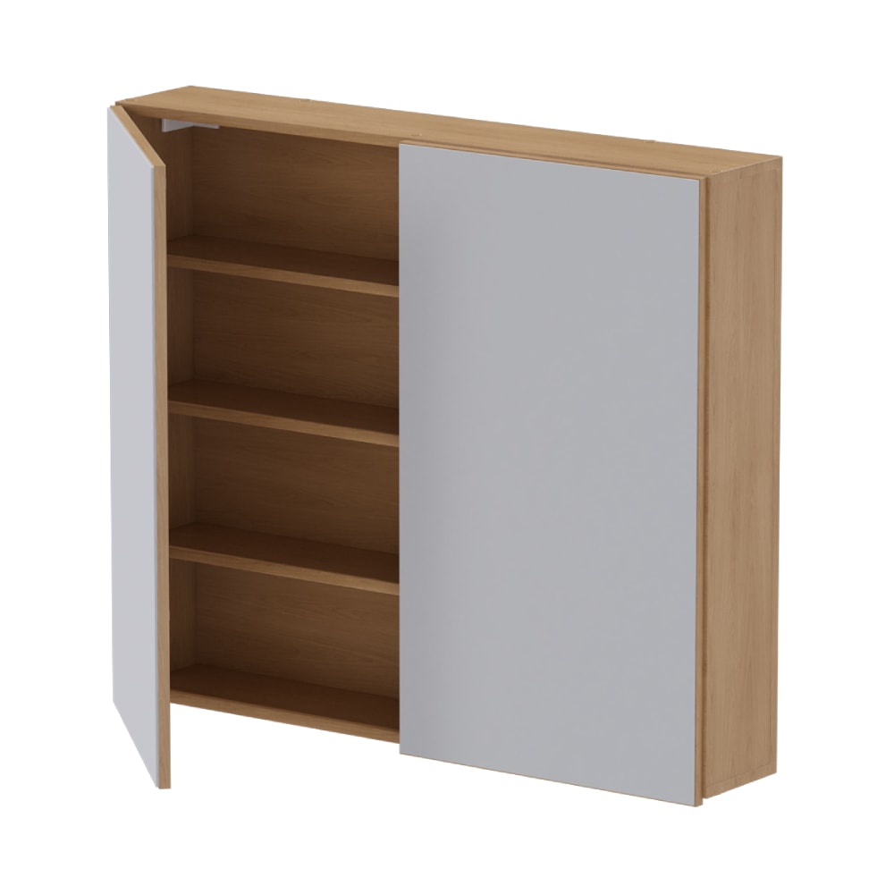 Espelheira Para Banheiro em Madeira Cozimax 800 Jequitiba e Nude - 103214