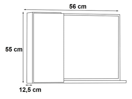 Espelheira para Banheiro em MDF Cozimax Armarinho Cinza - 101375