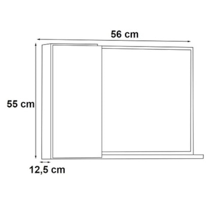 Espelheira para Banheiro em MDF Cozimax Armarinho Preto - 101204