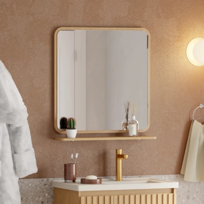 Espelheira para Banheiro em MDF Cristal Cozimax 60cm Jequitibá - 103868