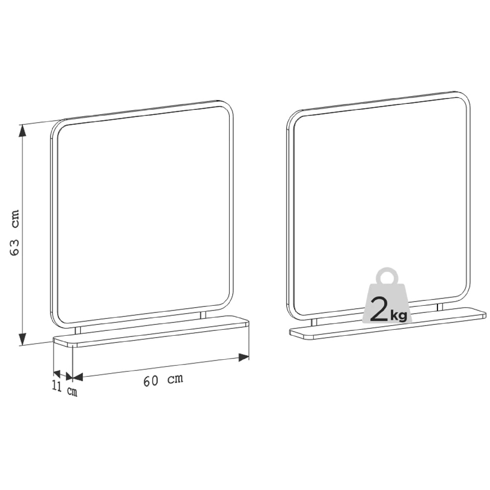 Espelheira para Banheiro em MDF Cristal Cozimax 60cm Jequitibá - 103868