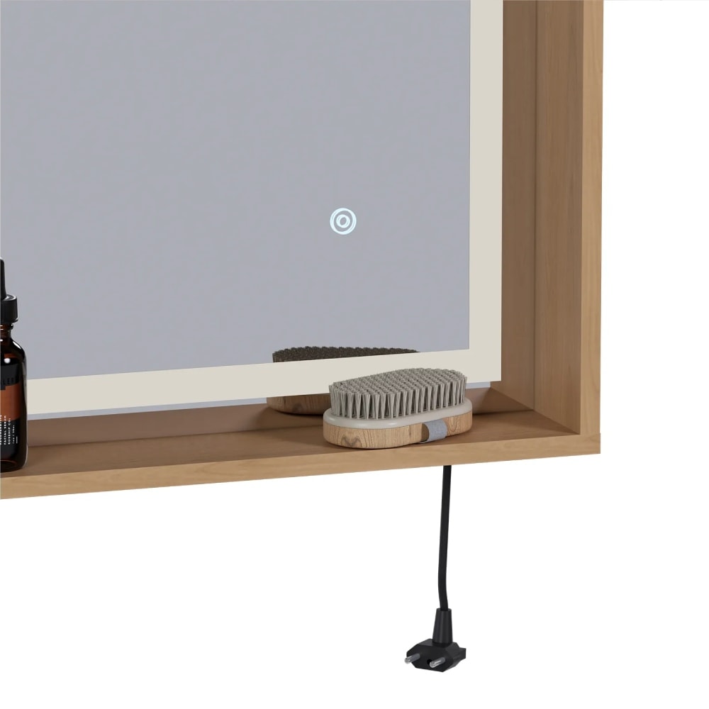 Espelheira para Banheiro em MDF LED Cozimax Bruma Jequitibá - 103867