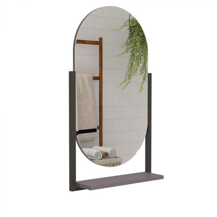 Espelheira Para Banheiro MGM Ori Met Titanium 44x78cm - 19190.38