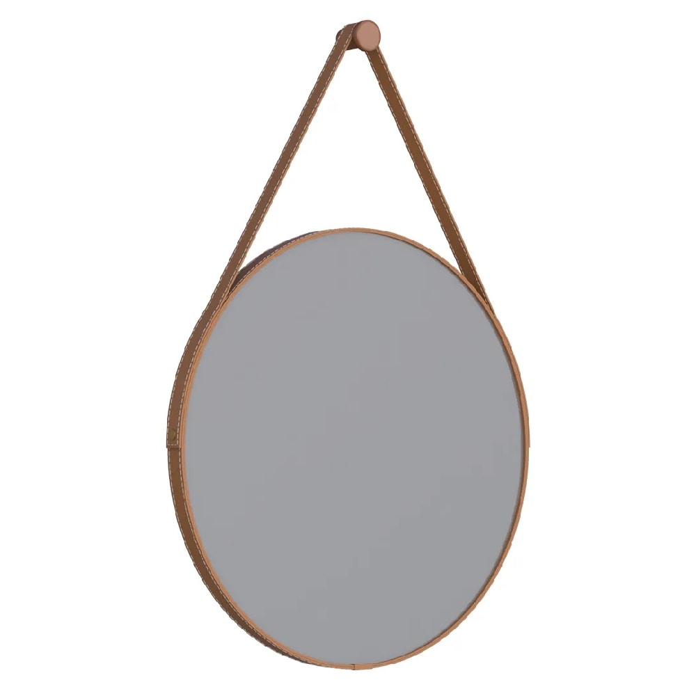 Espelho com Alça de Couro Orion Cozimax 60x90cm Caramelo - 103109