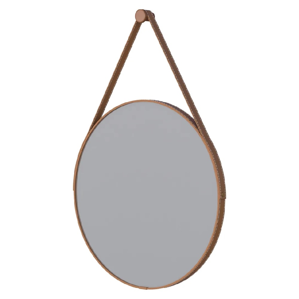 Espelho com Alça de Couro Orion Cozimax 60x90cm Caramelo - 103109