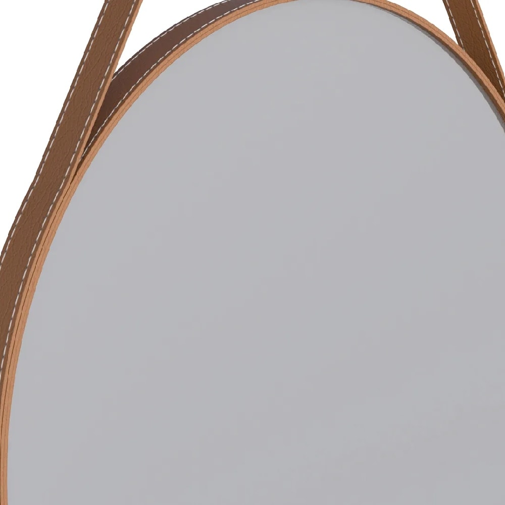 Espelho com Alça de Couro Orion Cozimax 60x90cm Caramelo - 103109