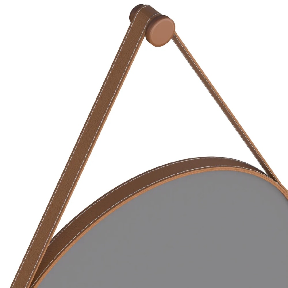 Espelho com Alça de Couro Orion Cozimax 60x90cm Caramelo - 103109