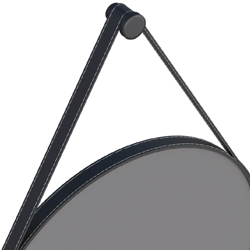 Espelho Com Alça de Couro Orion Cozimax 60x90cm Preto - 103108