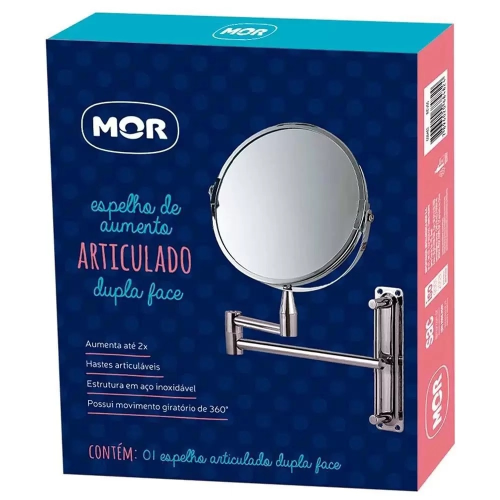 Espelho Mor Articulado Dupla Face Par 17cm - 8482