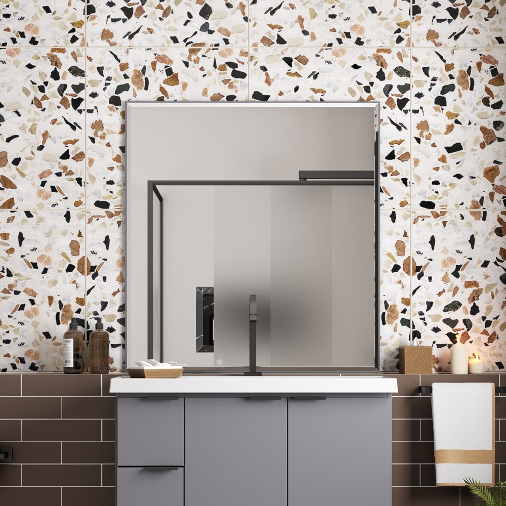 Espelho para Banheiro Cozimax Bisote 80x85cm Cinza - 101475