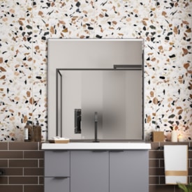 Espelho para Banheiro Cozimax Bisote 80x85cm Cinza - 101475