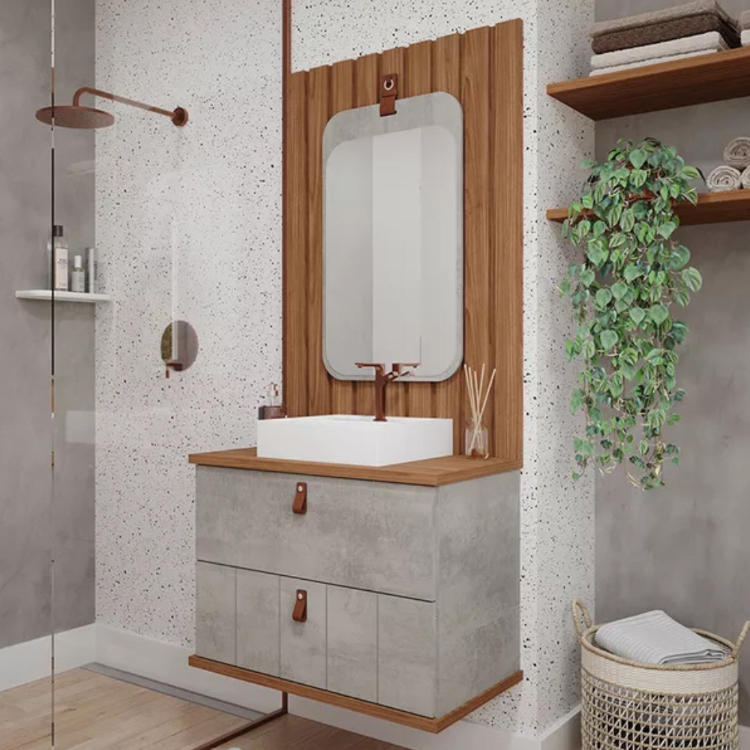 Espelho para Banheiro MGM Monet 48x80,5cm Branco - 22470.2