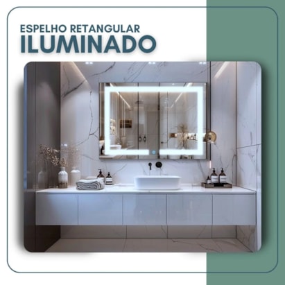 Espelho Reduna Touch Screen 50x70cm Retângular com LED - PD1659
