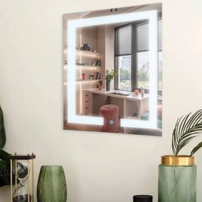 Espelho Reduna Touch Screen 60x60cm Quadrado com LED - PD2145