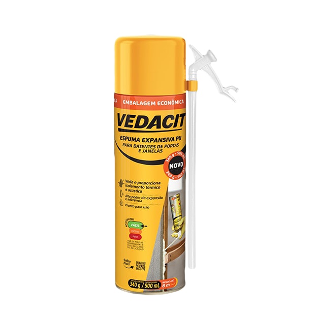 Espuma Expansiva Vedacit PU 500ml Aerosol 340g