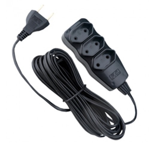 Extensão Elétrica 3 Tomadas 2P MS New Cabo 3M Preta - 224280