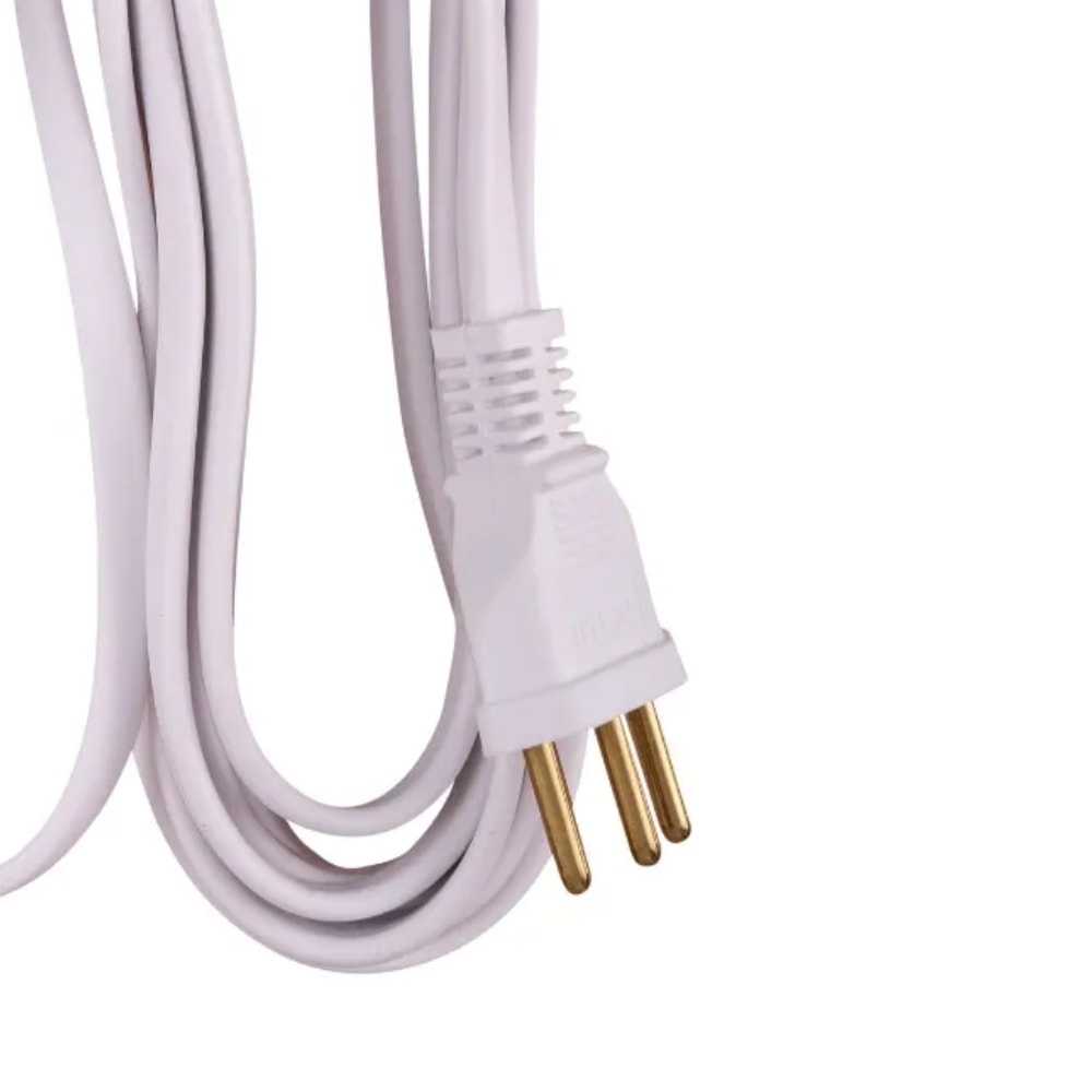 Extensão Elétrica Ilumi 3 Vias 10A 250V Cabo 10m Branco - 172001