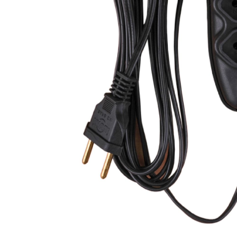 Extensão Elétrica Ilumi 3 Vias 10A 250V Cabo 5m Preto - 171002