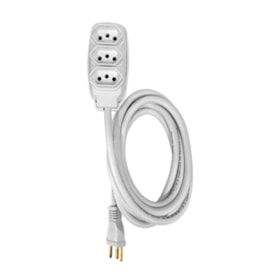 Extensão Elétrica Ilumi 3 Vias 20A 250V Cabo 1,5m Redondo Branco - 1699951