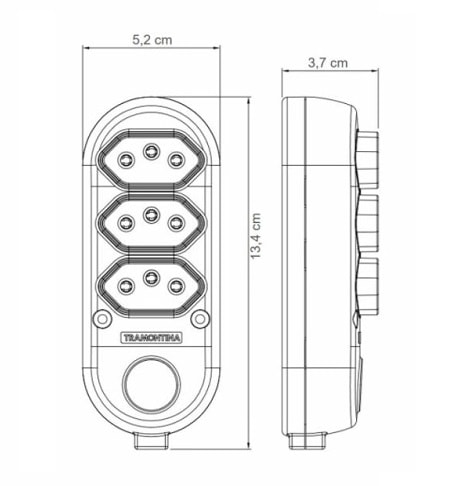 Extensão Elétrica Múltipla Tramontina 3 Tomadas 10A 250V Cabo 3m - 57504020