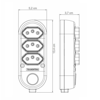 Extensão Elétrica Múltipla Tramontina 3 Tomadas 10A 250V Cabo 3m - 57504020