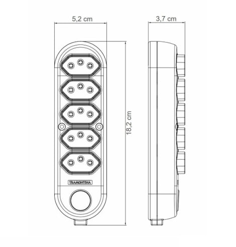 Extensão Elétrica Múltipla Tramontina 5 Tomadas 10A 250V Cabo 1,5m - 57504029