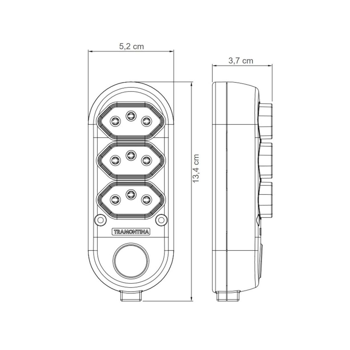 Extensão Múltipla 3 Tomadas 2P+T 10 A 250 V Tramontina 5 m - 57504021