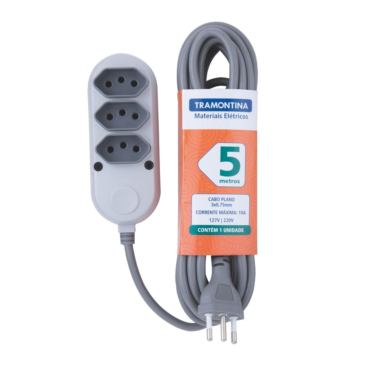 Extensão Múltipla 3 Tomadas 2P+T 10 A 250 V Tramontina 5 m - 57504021