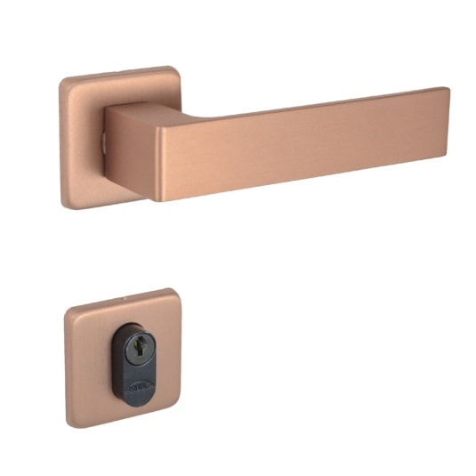 Fechadura de Porta Externa Arouca Verona Chess 55mm Rose Gold