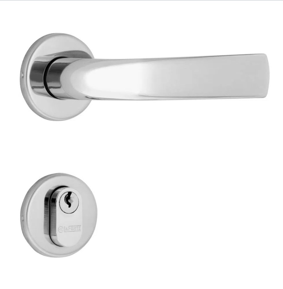 Fechadura de Porta Externa La Fonte 235 Cromada - 17200/008