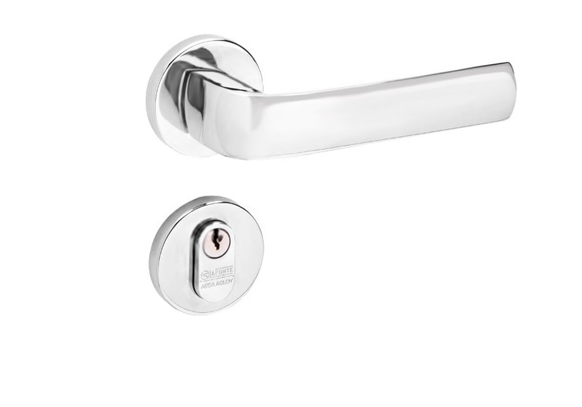 Fechadura de Porta Externa La Fonte 245 ST1 40mm Roseta Inox