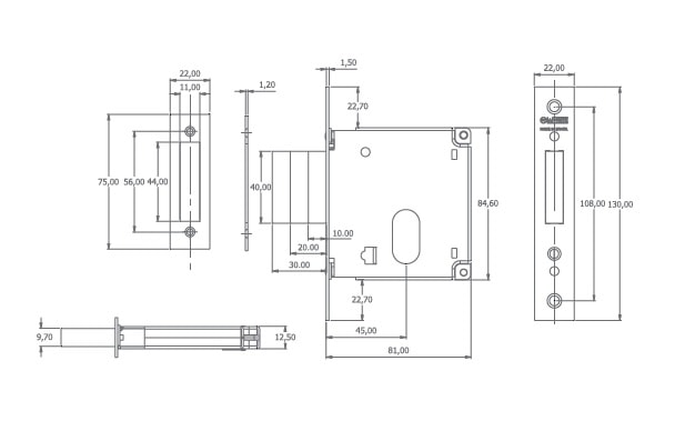 Fechadura de Porta Externa La Fonte 378 Cromado - 13068/008