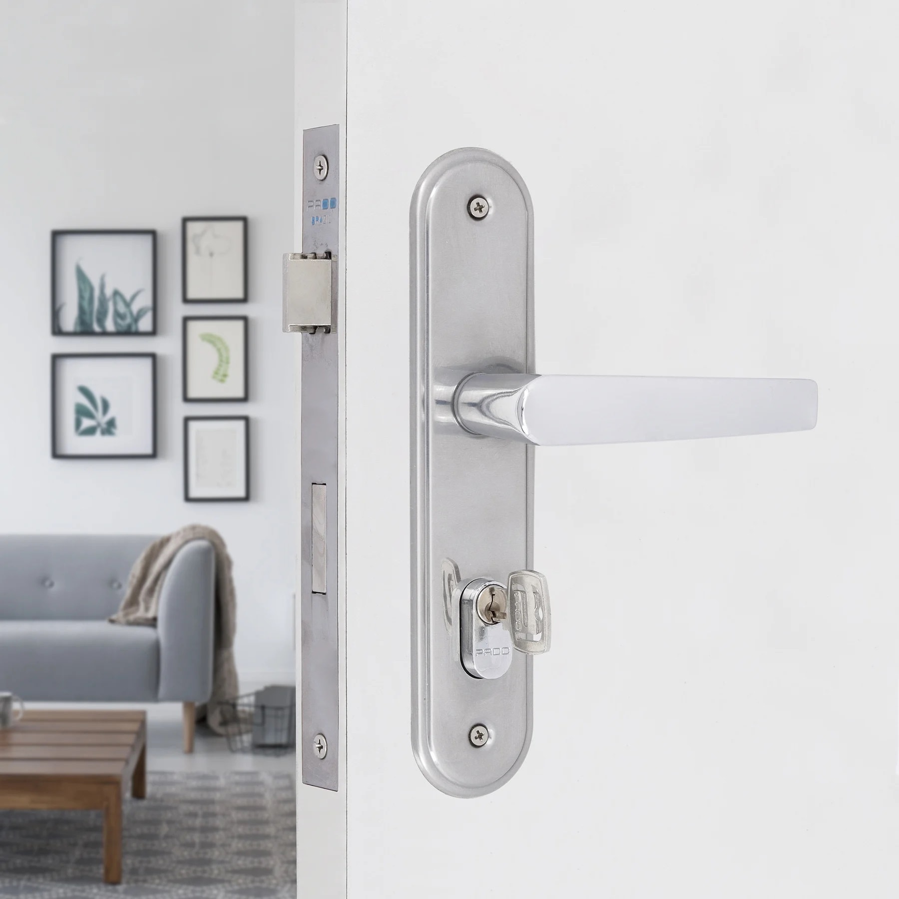 Fechadura de Porta Externa Pado Concept 40mm Cromada - 54020427