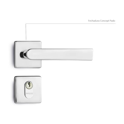 Fechadura de Porta Externa Pado Concept 40mm RQ1 Cromado Acetinado - 54023644