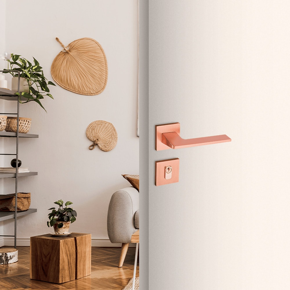 Fechadura de Porta Externa Pado Sara 40mm RQ3 Rose - 54024055