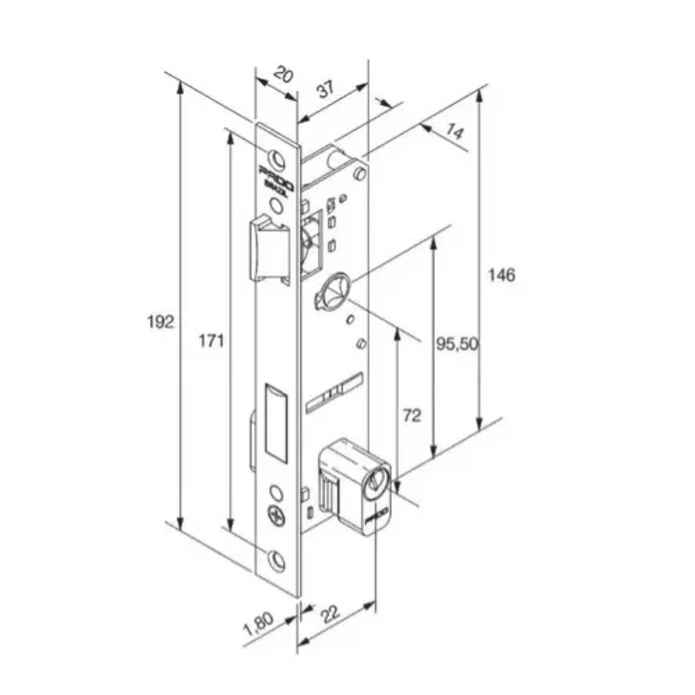 Fechadura de Porta Externa Pado Serralheiro Magnum 661-22SE - 54017623