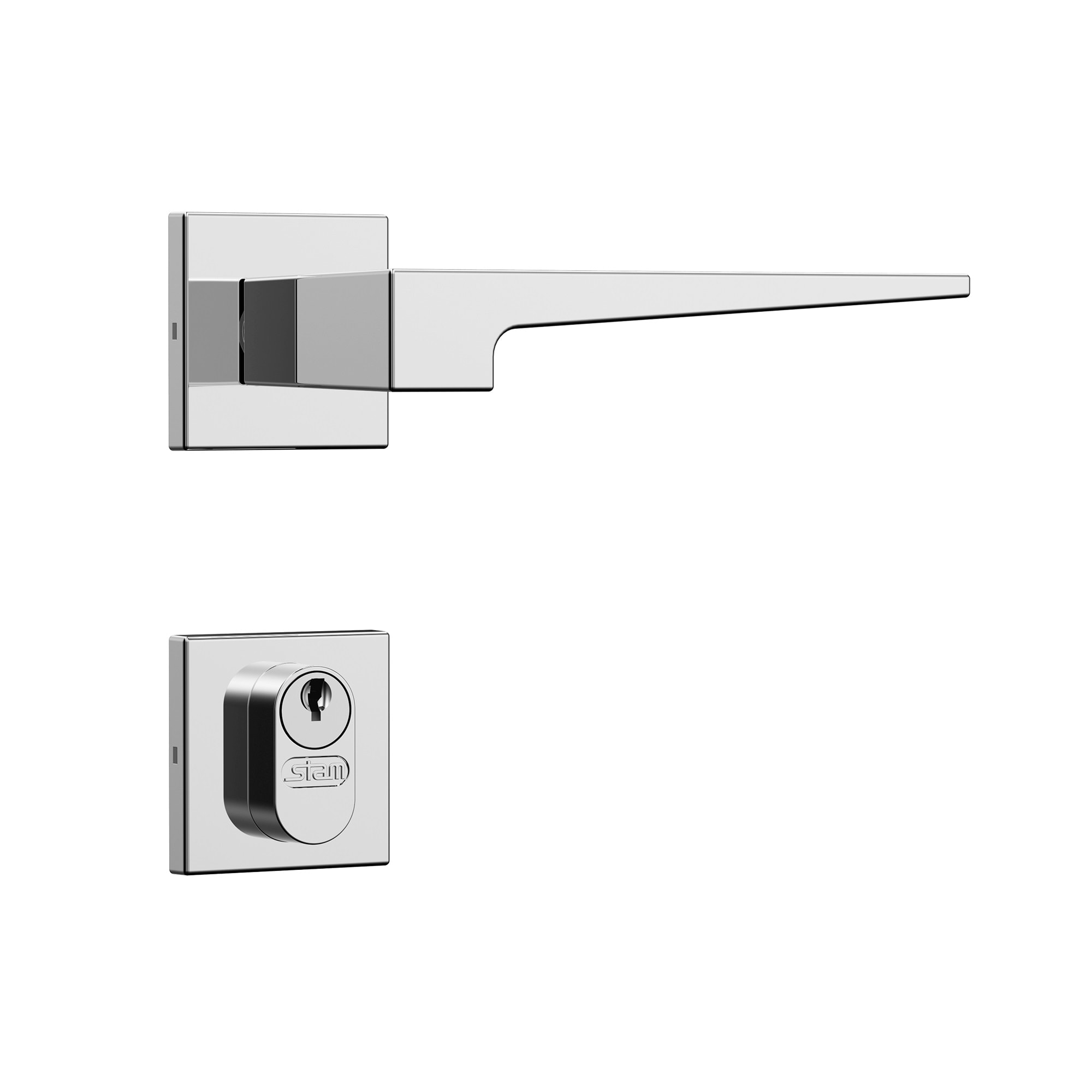 Fechadura de Porta Externa Stam Polaris 40mm Inox Polido - 38229