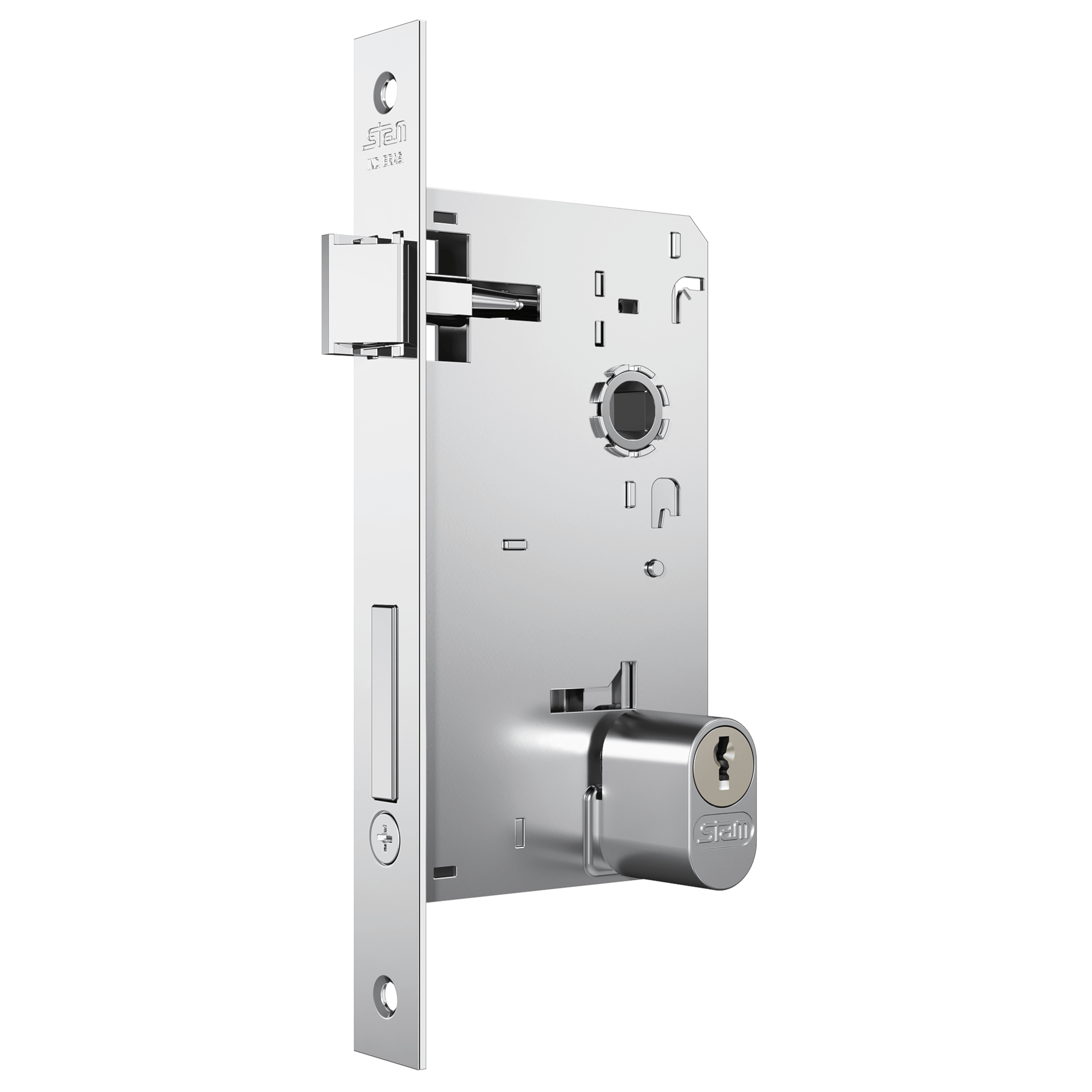 Fechadura de Porta Externa Stam Polaris 55mm 3200 Cromada - 30025